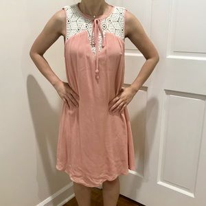 Peach Lace Babydoll Slip Dress